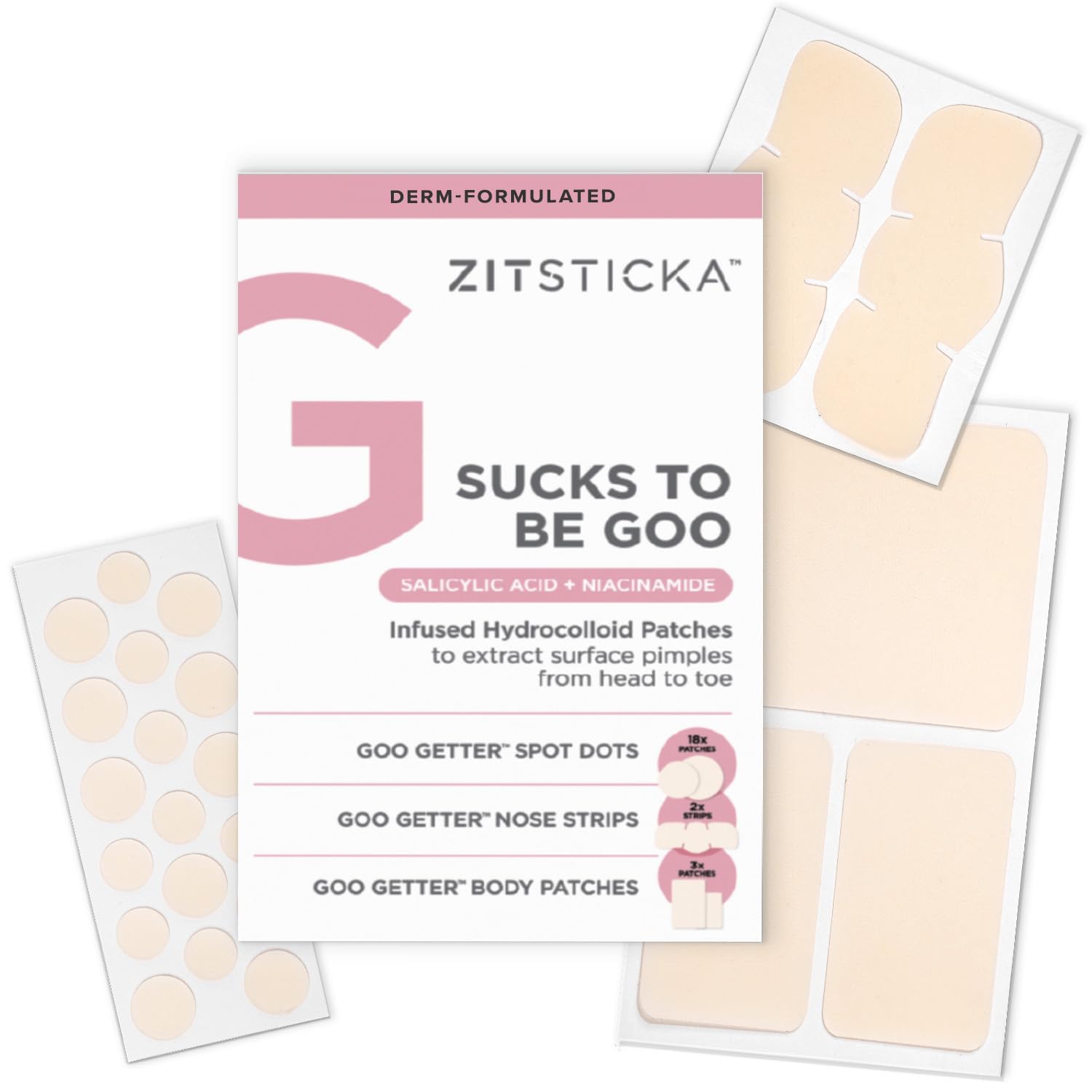 ZitSticka Pimple Patches for Face and Body, Hydrocolloid Patches to Cover Zits & Blemishes, Acne Patches or Zit Spot Stickers, Body Blemish Patch (UNDERCOVER INVISIBLE 36 Pack)
