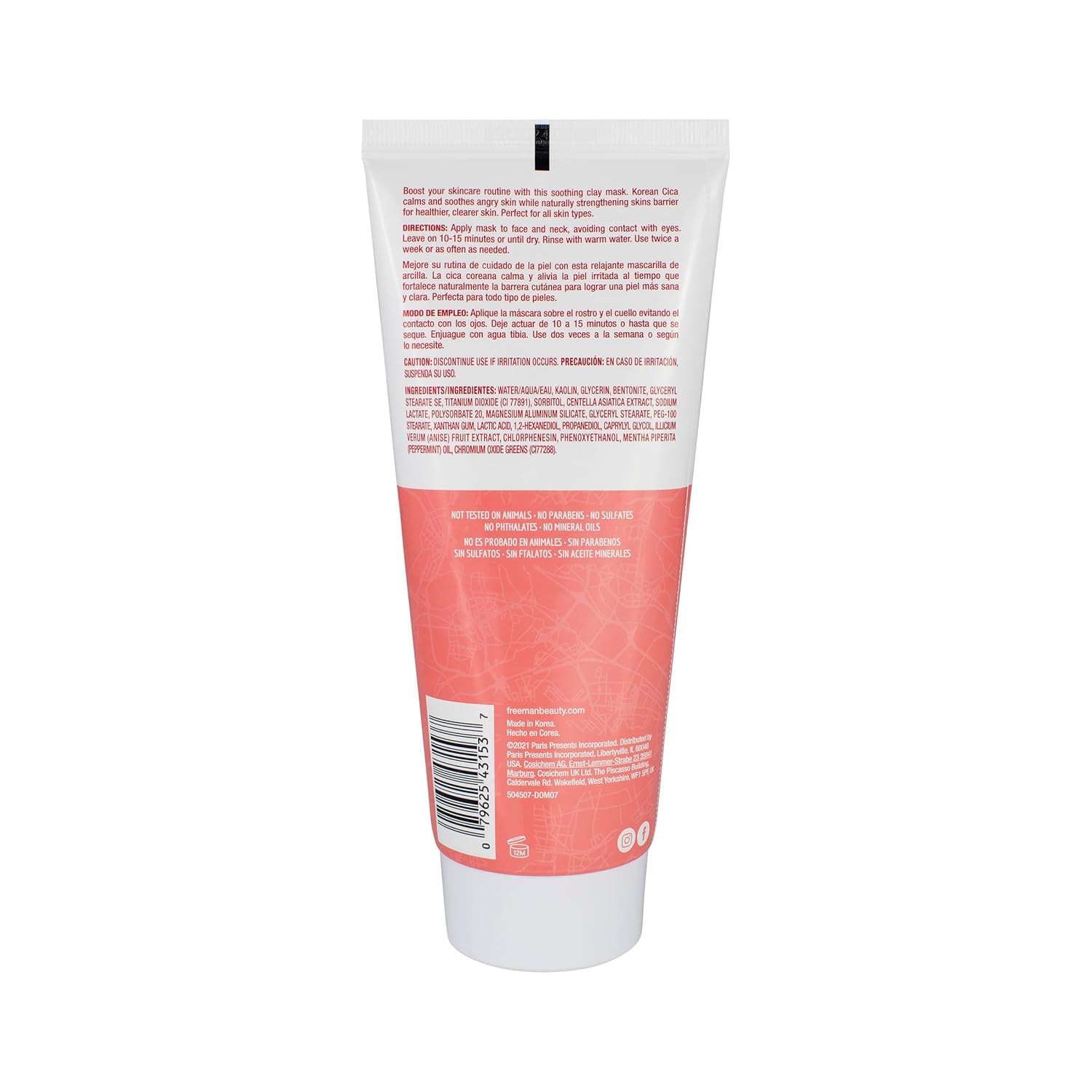 Freeman Exotic Blends Soothing Korean Cica Clay Facial Mask, 6 fl.oz./ 175 mL Tube