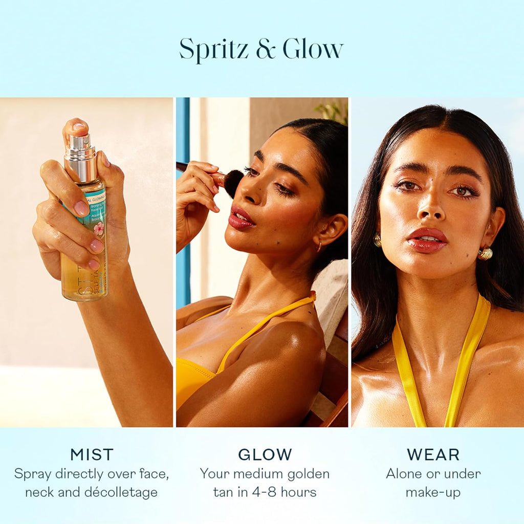 St. Tropez Self Tan Purity Face Mist, Natural Sunkissed Glow Face Tan with Hyaluronic Acid & Antioxidants, Vegan, Natural & Cruelty Free Face Care, 2.7 Fl Oz