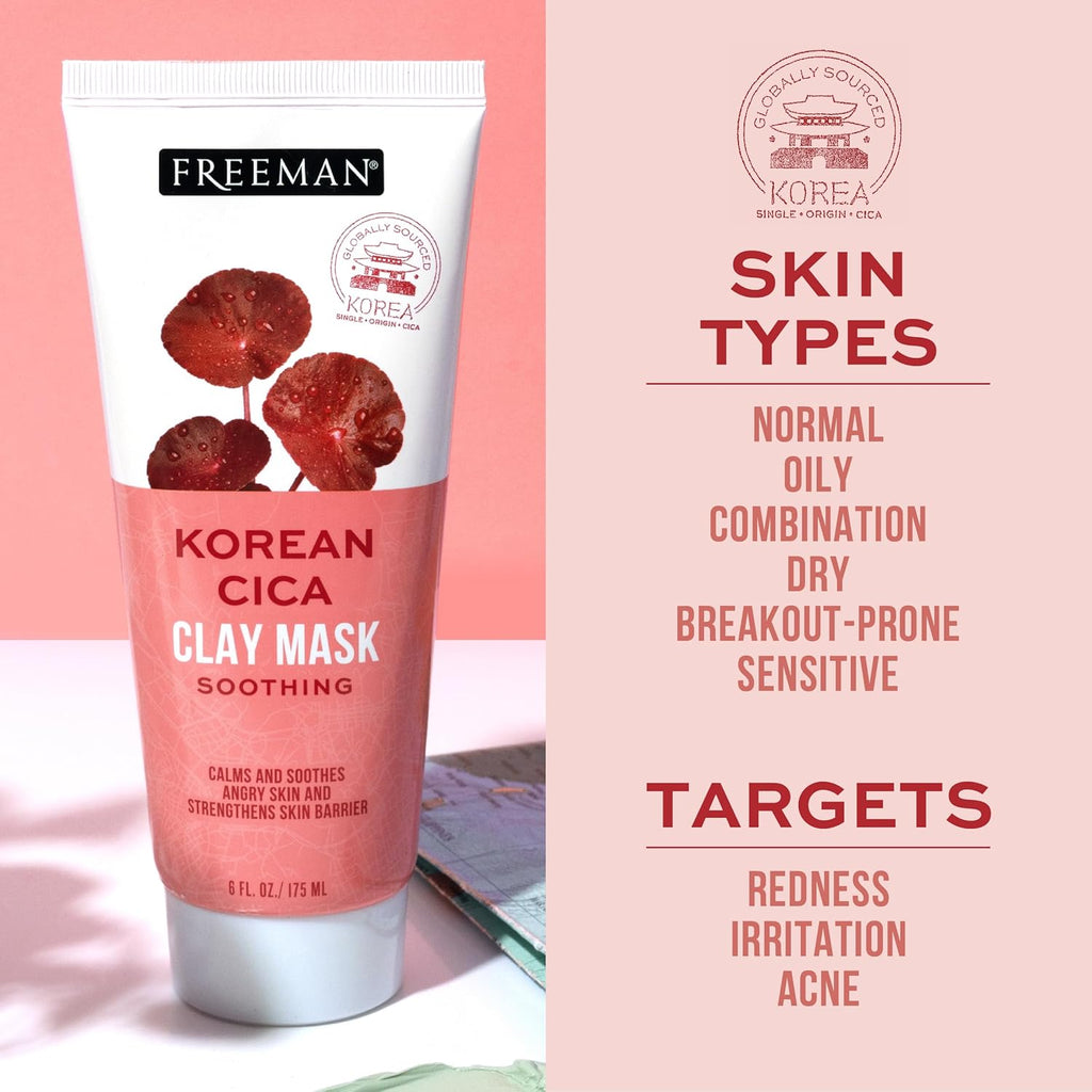 Freeman Exotic Blends Soothing Korean Cica Clay Facial Mask, 6 fl.oz./ 175 mL Tube