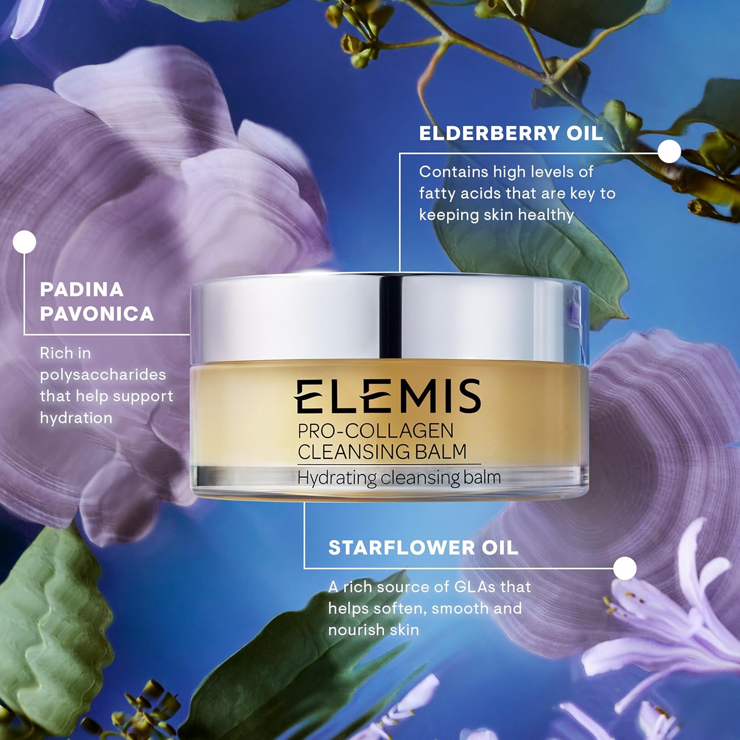 ELEMIS Pro-Collagen Cleansing Balm Makeup Remover, Hydrating Facial Cleanser, Oil Cleanser, Oil Makeup Remover, Deep Cleanse